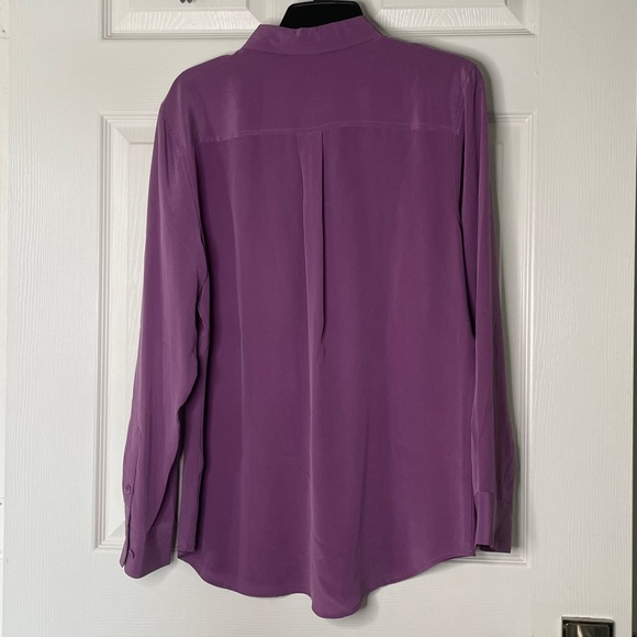 Equipment Femme 100% Silk Button Down Collared Long Sleeve Shirt Blouse - Picture 3 of 6